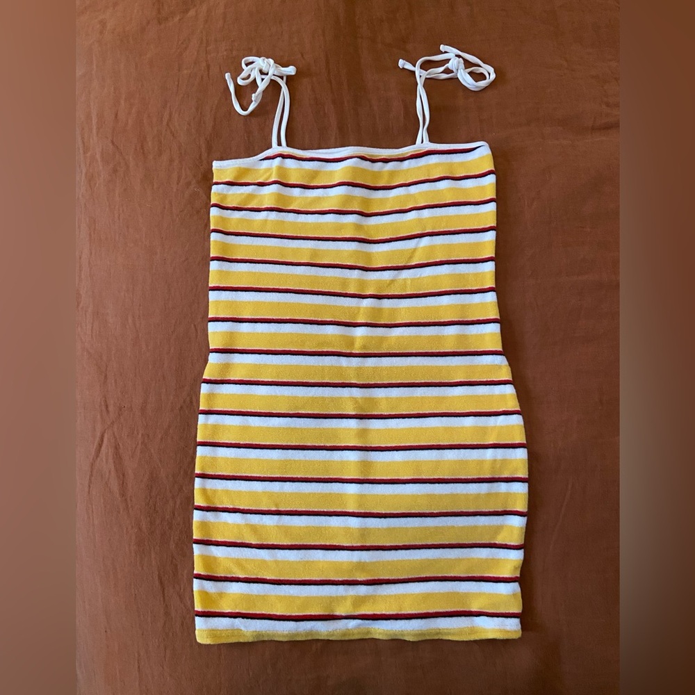 Striped Terry Cloth Mini Dress